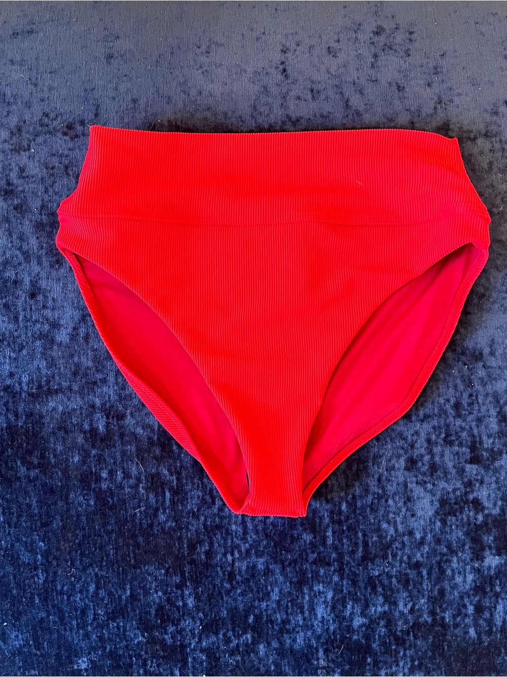 Beach Riot Red Ribbed High Waist Bikini Bottom - Picture 8 of 10